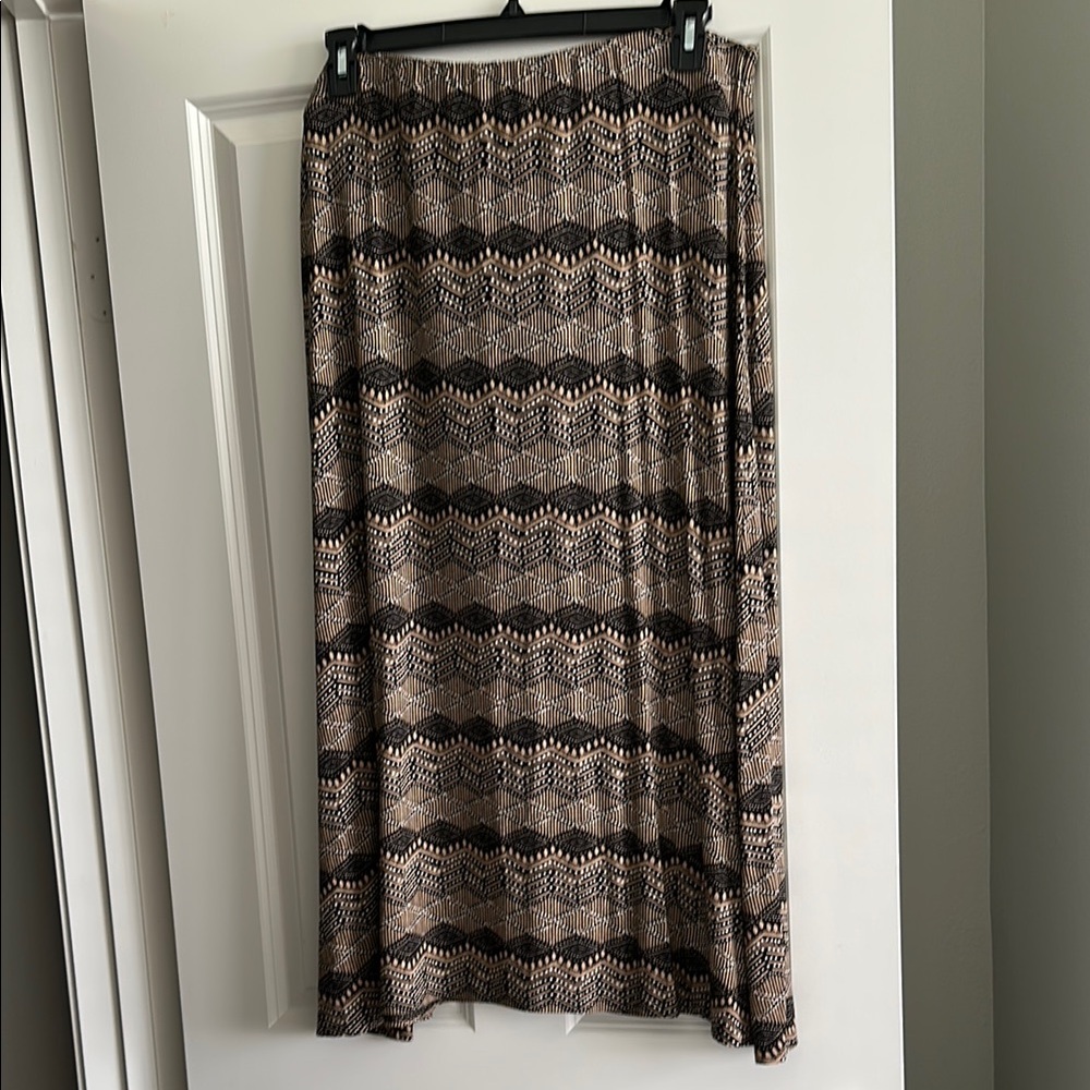 J. Jill Black and Tan Geometric Skirt